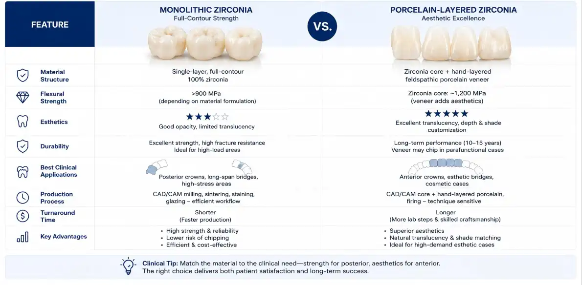 Porcelain Layered Zirconia