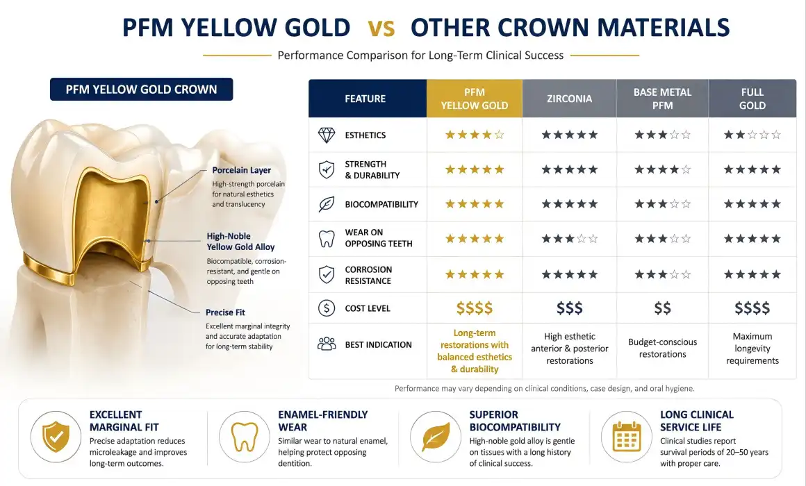 PFM Yellow gold PFM Yellow gold